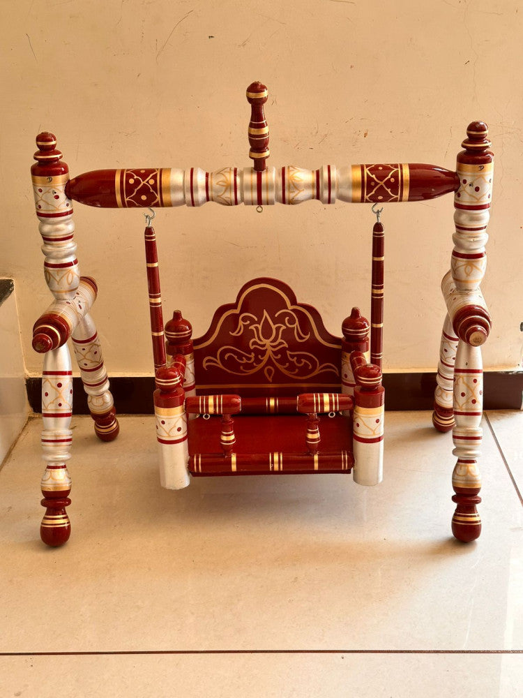 Sankheda White & Red Krishna Palna