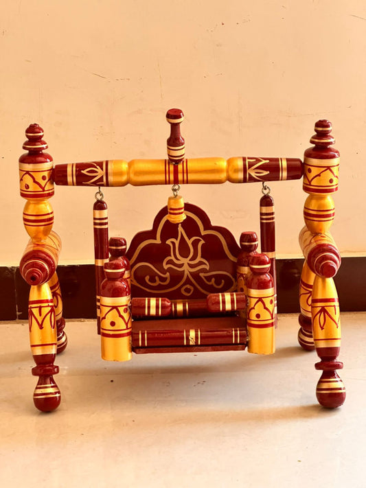 Sankheda Yellow & Red Krishna Palna