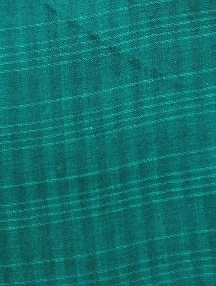 Self check Cotton Khadi Men's Short Kurta - Green