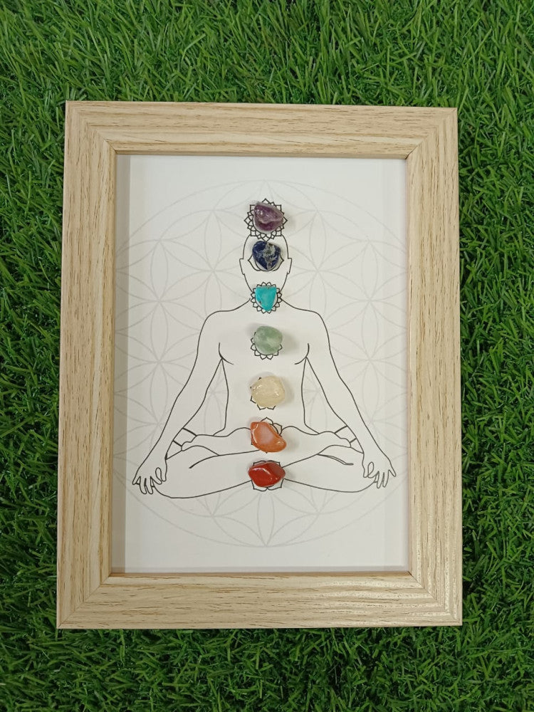 Seven Chakra Crystal Wooden Frame