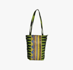 Shantiniketan Genuine Leather Handcarfted Green Tote Bag For Woman