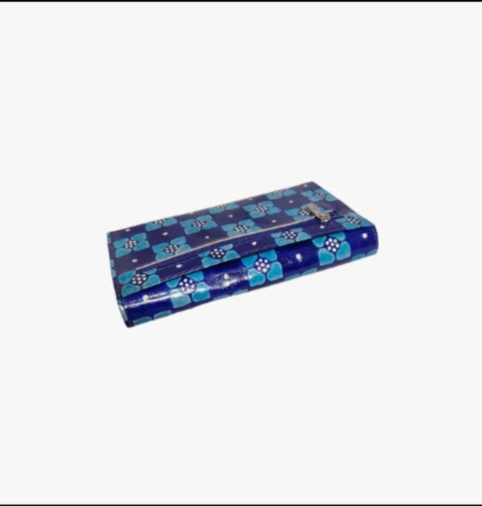 Shantiniketan Genuine Leather Handcrafted Hand tooled Multi Compartment Wallet Clutch For Women