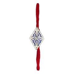 Silver Filigree of Karimnagar Diamond Shape Rakhi