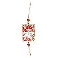 Silver Filigree of Karimnagar Square Shape Rakhi