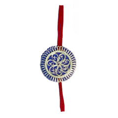 Silver Filigree of Karimnagar Stylish Round Design Rakhi