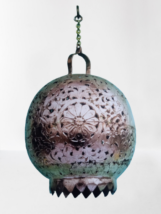 Silver Matte Finish Lamp Banaras Metal Craft