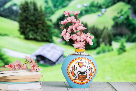 Sky Blue Terracota vase