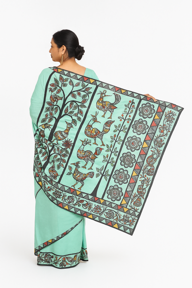 Sohrai Khovar Blue Bhagalpuri Silk