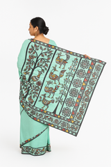 Sohrai Khovar Blue Bhagalpuri Silk