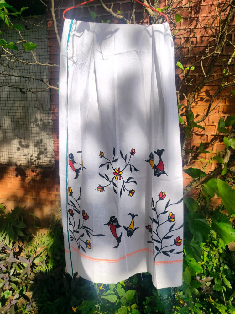 Sohrai Khovar Hand-Painted Gamcha Style 1