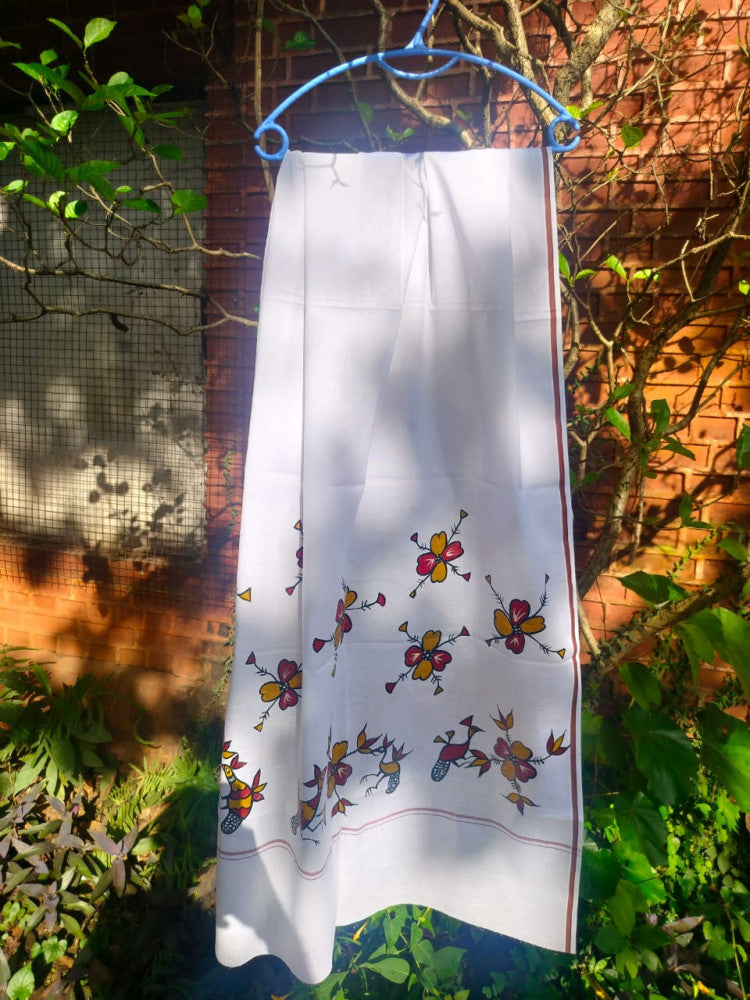Sohrai Khovar Hand-Painted Gamcha Style 14– Gi Heritage