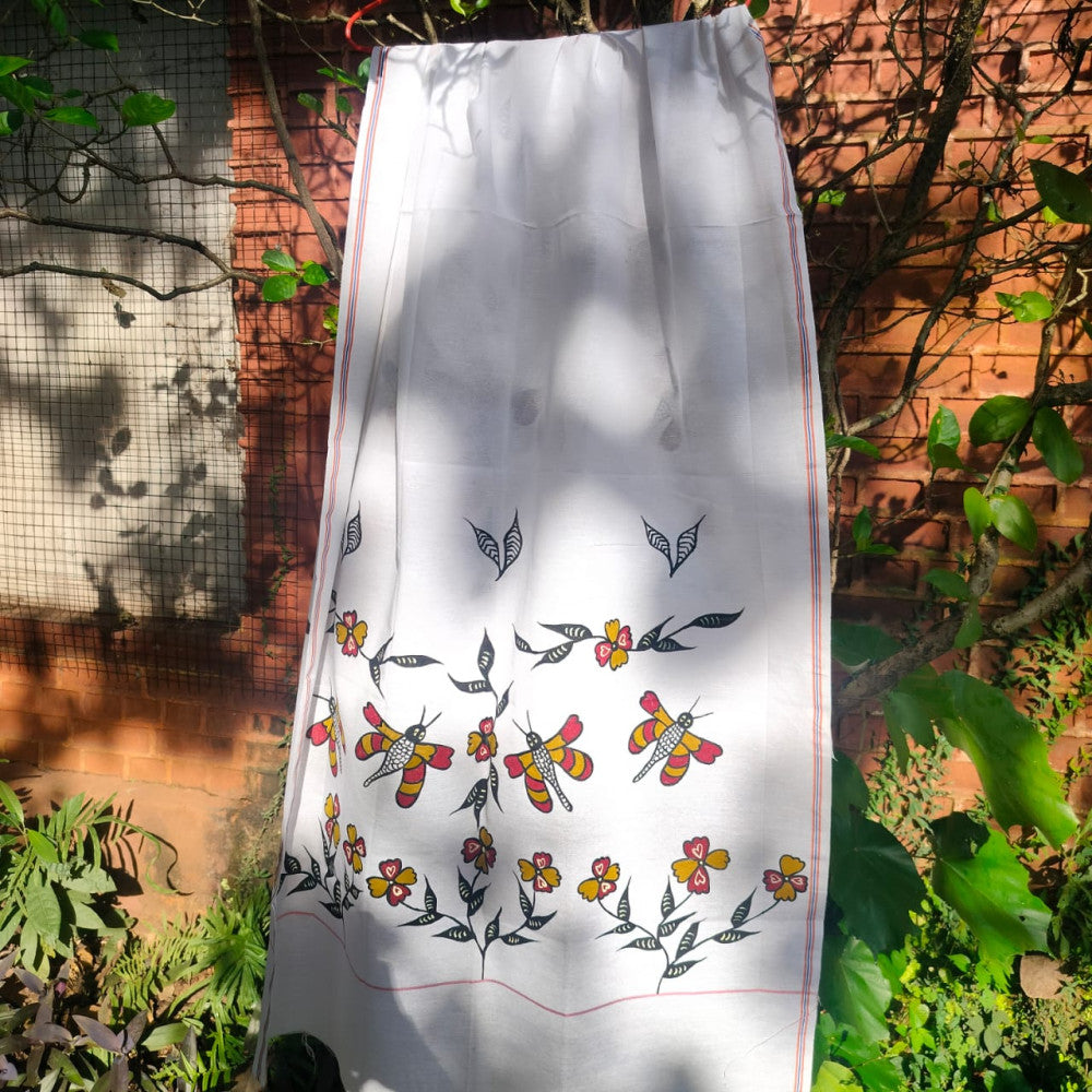 Sohrai Khovar Hand-Painted Gamcha Style 21