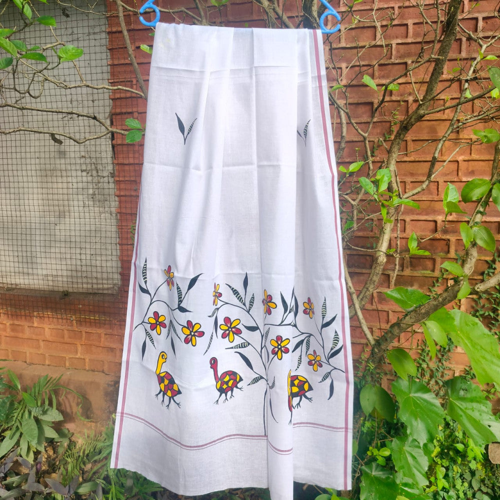 Sohrai Khovar Hand-Painted Gamcha Style 7