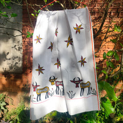 Sohrai Khovar Hand-Painted Gamcha Style 9