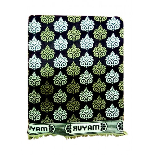 Cotton Premium Solapur Chaddar In Black & Green Colour For Room Decor
