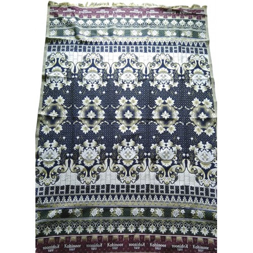 Cotton Premium Solapur Chaddar In Navy Blue Floral Pattern For Room Decor