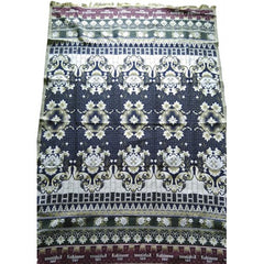 Cotton Premium Solapur Chaddar In Navy Blue Floral Pattern For Room Decor