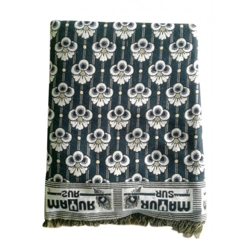 Cotton Premium Solapur Chaddar In Blue Colour Floral Pattern For Room Decor