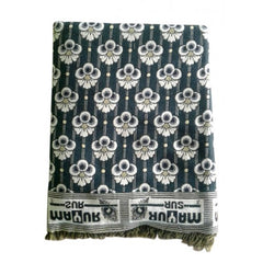 Cotton Premium Solapur Chaddar In Blue Colour Floral Pattern For Room Decor