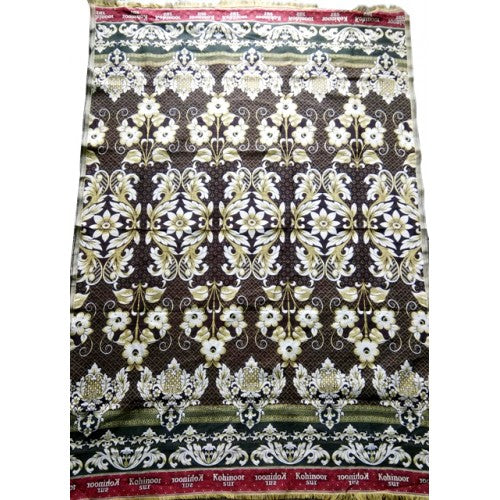 Cotton Premium Solapur Chaddar In Brown Colour Floral Pattern For Room Decor