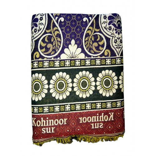 Cotton Premium Solapur Chaddar In Purple Colour Floral Pattern For Room Decor