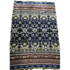 Cotton Premium Solapur Chaddar In Dark Blue Colour Floral Pattern For Room Decor
