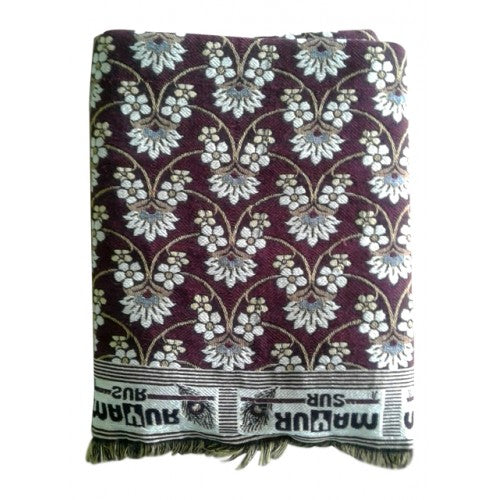 Cotton Premium Solapur Chaddar In Mehroon Colour Floral Pattern For Room Decor