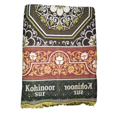 Cotton Premium Solapur Chaddar In Mehandi Colour Floral Pattern For Room Decor