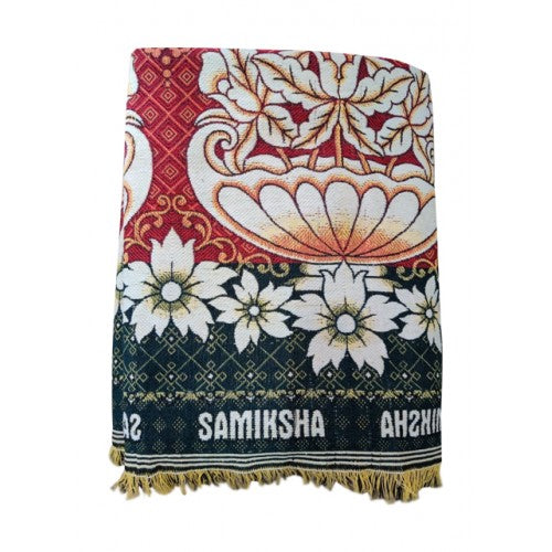 Cotton Premium Solapur Chaddar In Red Colour For Room Decor