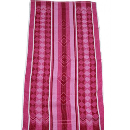 Ultra Soft Solapur Terry Towel In Pink Stripe Pattern For Home Bathing & Hotels