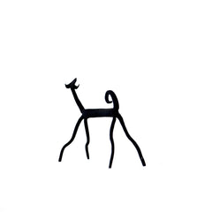 Standing dog head tilting backwards