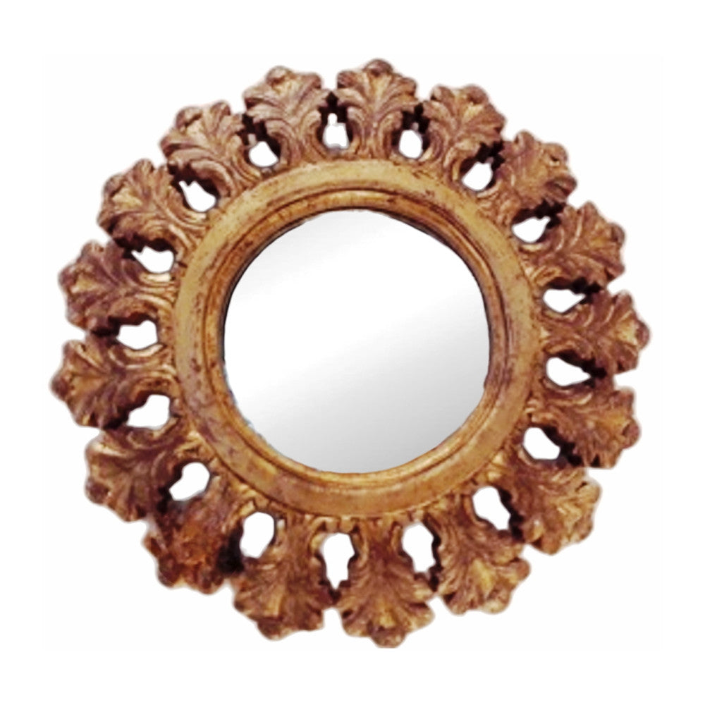 Sun Brust Golden Round Mirror Frame
