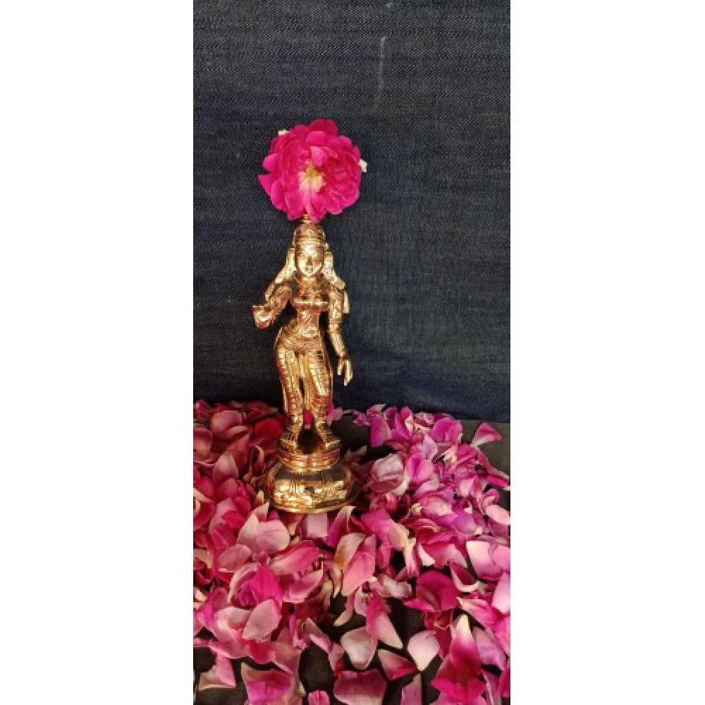 Traditional Handmade Beautiful Swamimalai Bronze Icon Of Goddess Shivakami Parvati