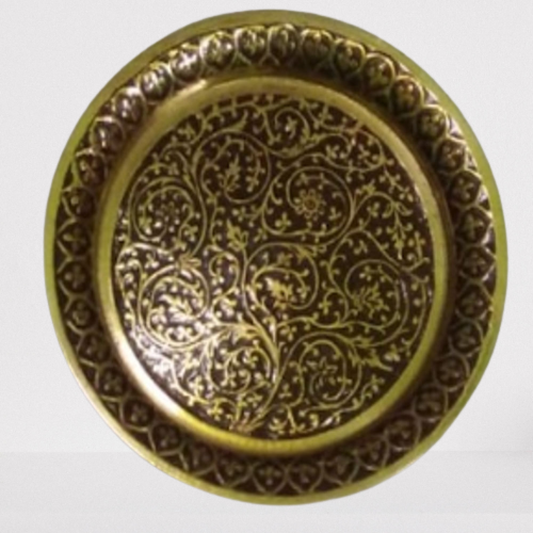 Tea Coaster Brown Meena Work Plate (3.5 Inch)