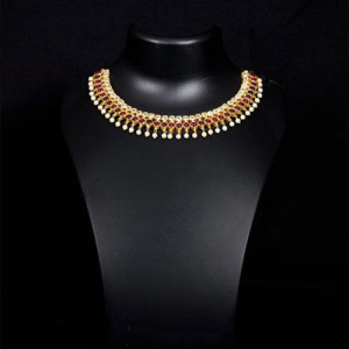 24 Kt Gold Foil Temple Jewellery Heavey Necklace