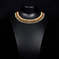 24 Kt Gold Foil Temple Jewellery Heavey Necklace