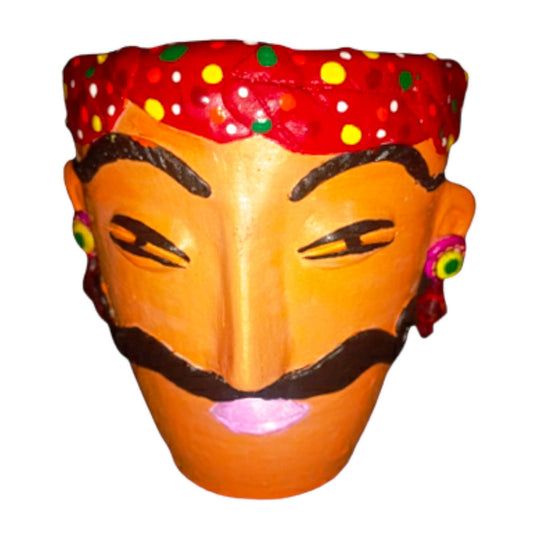 Terracota colour man planter