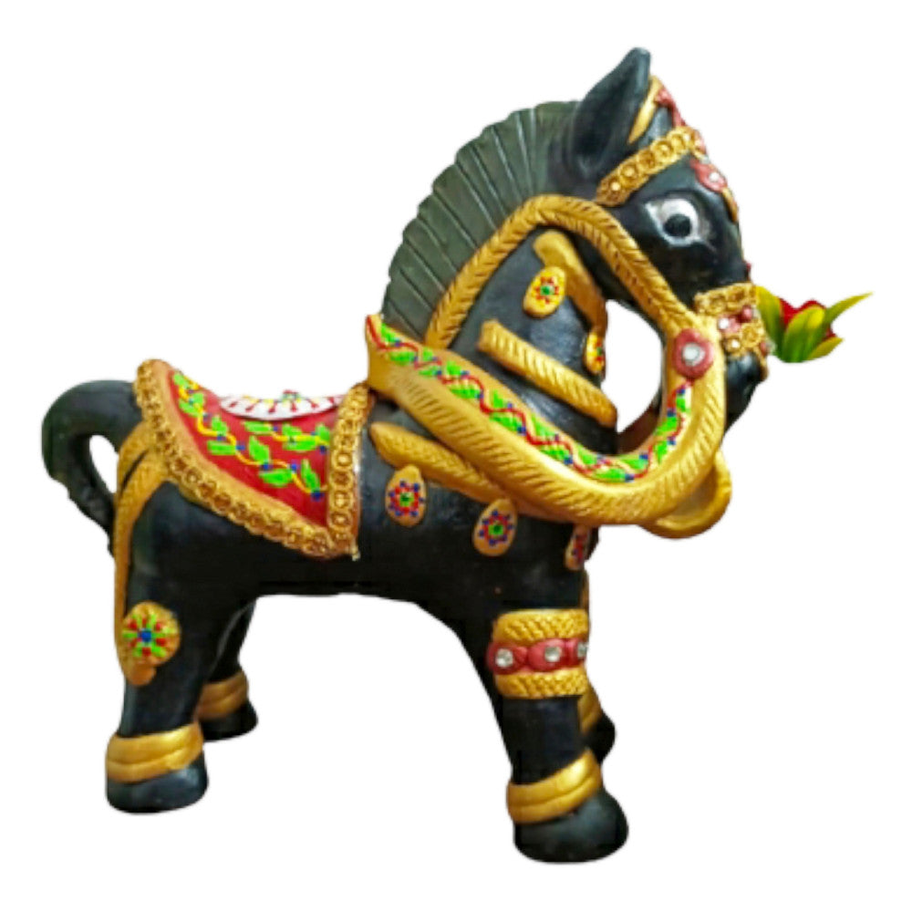 Terracota painted horse (black)