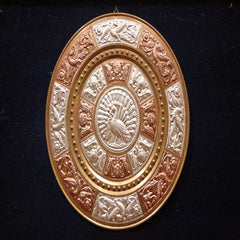 Thanjavur Art Plate with Beautiful Peacock Motif - 14 Inches