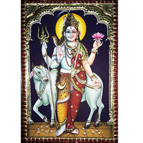 Shiv Parvati Ardhnarishwar Thanjavur Painting