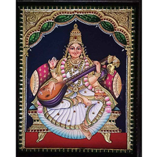Thanjavur Painting Goddess Saraswati