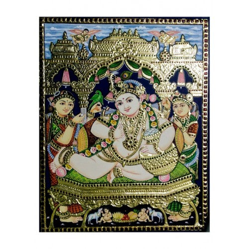 Traditional Thanjavur Paintings of Lord Krishna with Makkhan