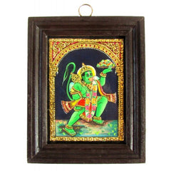 Traditional Thanjavur Painting of Lord Hanuman with Sanjeevani