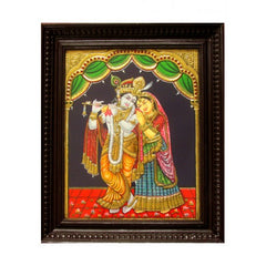 Traditional Thanjavur Painting of Radha-Krishna