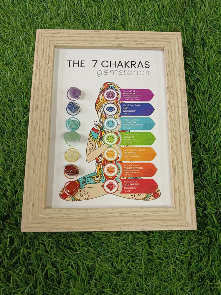 THE 7 CHAKRAS CRYSTAL WOODEN FRAME– Gi Heritage