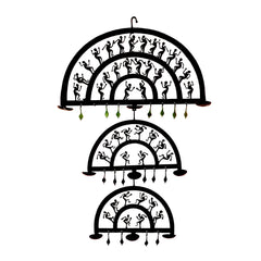 Three storied tribal candle stand