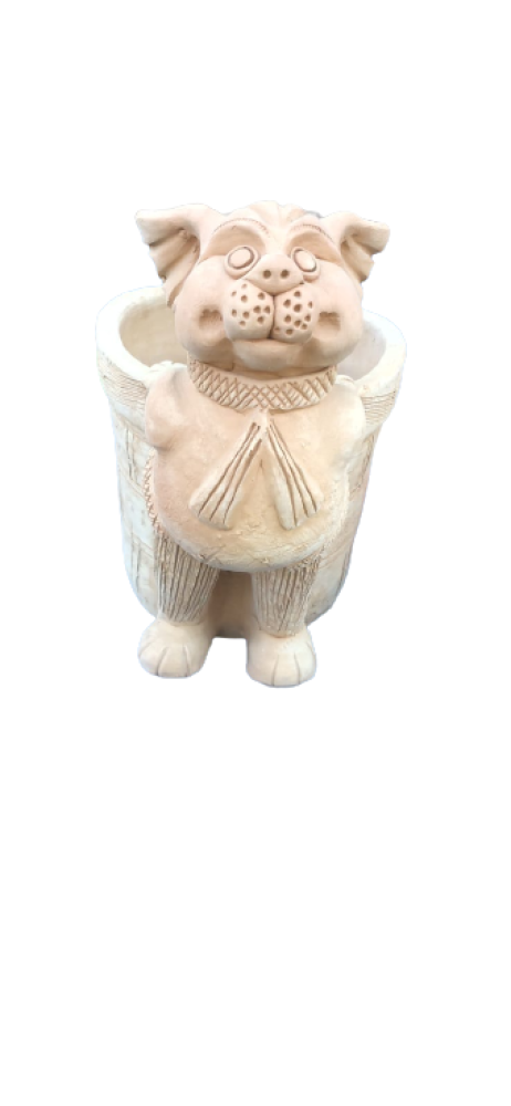 Tiger Design Vase Pot Pokharan Pottery