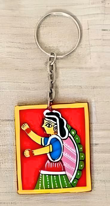 Tikuli Art Key Chain in Square Shape