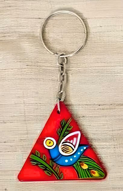Tikuli Art Key Chain in TriangleShape