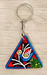 Tikuli Art Key Chain in TriangleShape In Blue Colour